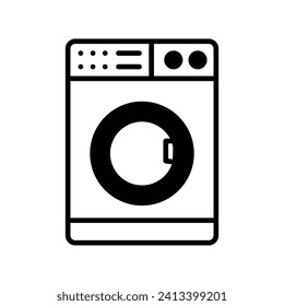 washing machine icon with white background vector stock illustration
