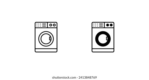 icono de la máquina de lavado con ilustración de material vectorial de fondo blanco