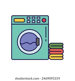 Icono de lavadora con fondo blanco Vector ilustración de stock