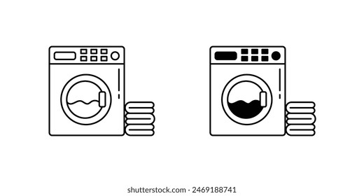 washing machine icon with white background vector stock illustration