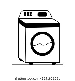 washing machine icon with white background vector stock illustration