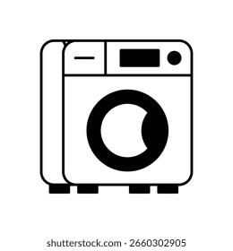 Washing Machine icon with white background vector stock illustration
