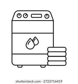 Icono de lavadora con fondo blanco Vector Ilustración de stock