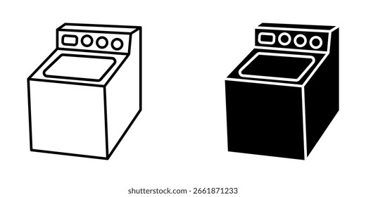 Icono de la lavadora sobre fondo blanco