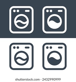 Washing machine icons set. Washer icon. Symbol of washing or linen.