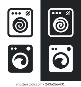 Washing machine icons set. Washer icon. Symbol of washing or linen.