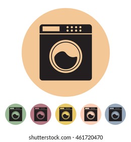 Washing machine icons set.Vector illustration

