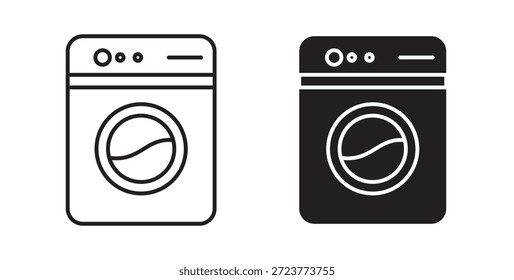 Washing machine icons, vector symbols. filled flat sign
