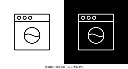 Iconos de la lavadora Vector. Movimiento editable. signo de estilo lineal