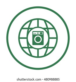 Washing machine icon,vector. Flat design.