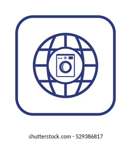Washing machine icon,vector. Flat design.