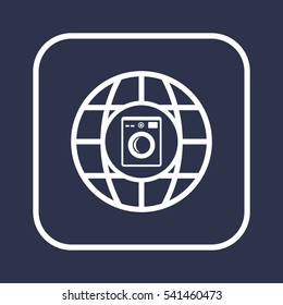 Washing machine icon,vector. Flat design.