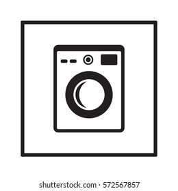 Washing machine icon,vector. Flat design.