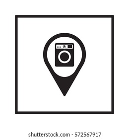 Washing machine icon,vector. Flat design.