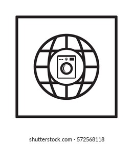 Washing machine icon,vector. Flat design.