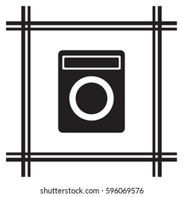 Washing machine icon,vector. Flat design.