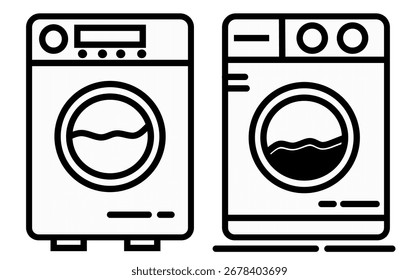 Icono de ilustración de lavadora. Icono de lavadora para conceptos de lavandería, etc.