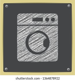 washing machine illustration. Laundry vector icon
