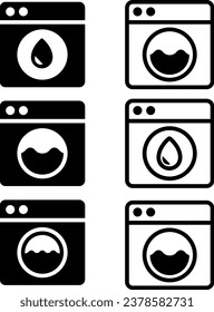 Washing machine illustration set : vector