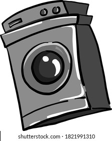 Washing machine, illustration, vector on white background