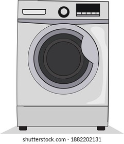 Lavadora, ilustración, vector sobre fondo blanco.