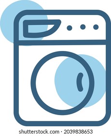 Washing machine, illustration, vector, on a white background.