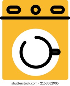 Washing machine, illustration, vector on a white background.