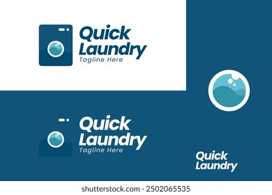 Washing machine image logo for laundry business