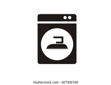 washing machine and iron icon for laundry service