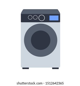 Washing machine isolated. Flat design icon vector illustration.