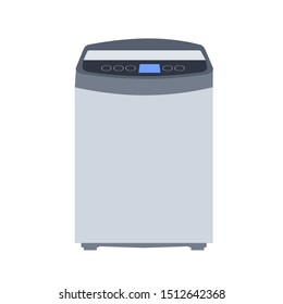 Washing machine isolated. Flat design icon vector illustration.