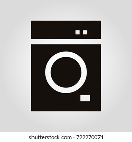 Washing machine isolated flat vector icon