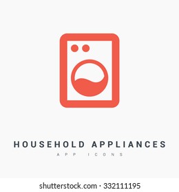 a washing machine isolated minimal single flat linear icon in color. Line vector icon for websites and mobile minimalistic flat design. Modern trend concept design style illustration symbol