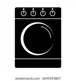 Lavadora aislada sobre fondo blanco. Ilustración vectorial