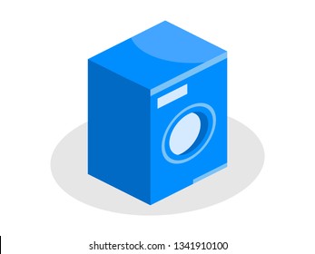Washing machine isometric icon on a white background. Vector illustration