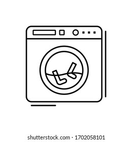 Washing machine, kitchen icon. Simple line, outline vector elements of kitchen object for ui and ux, website or mobile application