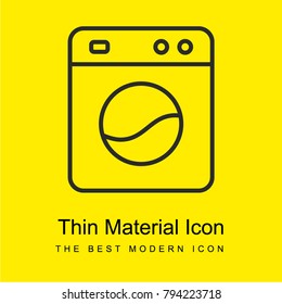 Washing machine for laundry bright yellow material minimal icon or logo design