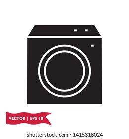 washing machine laundry flat icon symbol sign, vector, eps 10