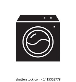 washing machine laundry flat icon symbol sign, vector, eps 10