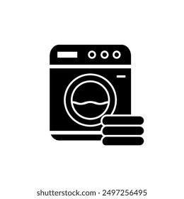 Washing Machine laundry icon isolated on white background.