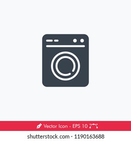 Washing Machine (Laundry) Icon / Vector