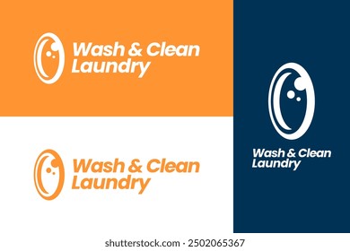 Washing Machine laundry logo vector illustration