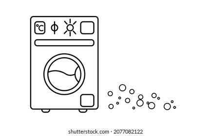Concepto de arte de la línea de lavado. Ilustración del vector