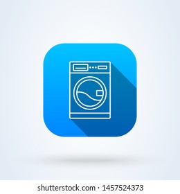 Washing machine. line art Simple vector modern icon design illustration.