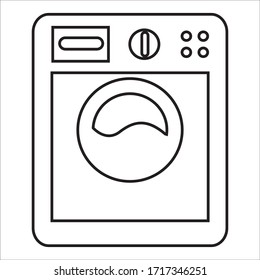 ilustración vectorial de la línea de lavadora. iconos de la lavadora.