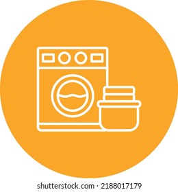 Imagen vectorial de icono de círculo de línea de lavadora. También se puede usar para aplicaciones web, aplicaciones móviles y medios impresos.