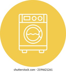 Washing Machine line circle icon vector image. Can also be used for web apps, mobile apps and print media.