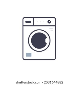 icono de color de línea de lavadora para sitios web de negocios, aplicaciones y muchos más
