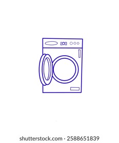 Washing machine line and fill style icon design, House home electronic equipment tool apartment technology interior and household theme Vector illustration washing machine vector icon