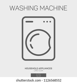 Washing machine line icon